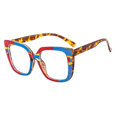 Colorful Square Blue Light Blocking Glasses Women