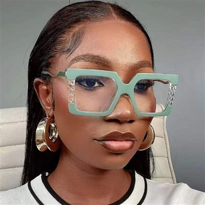 Green Women Anti Blue Light Glasses