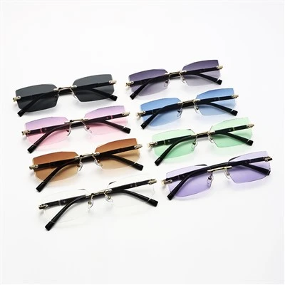 Metal Sunglasses Rimless Square