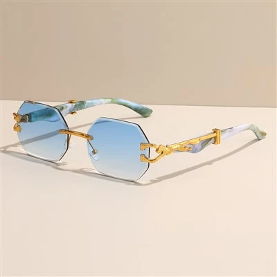 Rimless Sunglasses For Men Leopard
