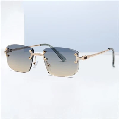 Square Rimless Metal Sunglasses